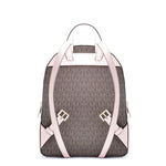 Michael Kors - Iconic Logo Canvas Compact Backpack with Pink Trim - Brown Pink Michael Kors