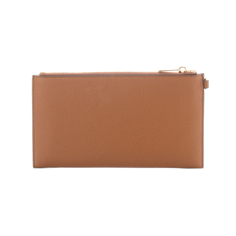Michael Kors - Edgy Studded Textured Leather Wristlet Clutch - Brown Michael Kors