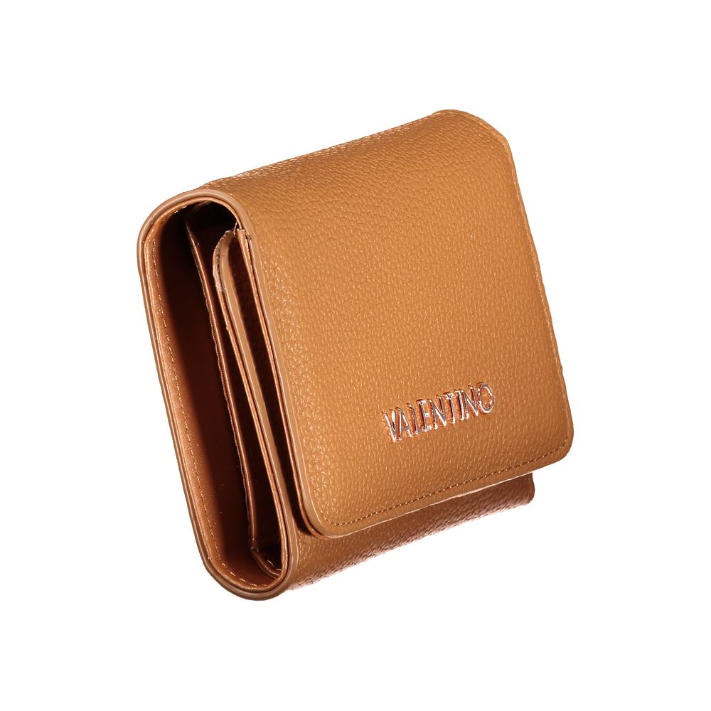 Valentino - Polished Textured Compact Flap Wallet - Brown Mario Valentino