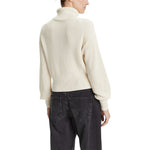 Calvin Klein Jeans - Relaxed Ribbed Logo Turtleneck Sweatshirt - Beige Calvin Klein Jeans