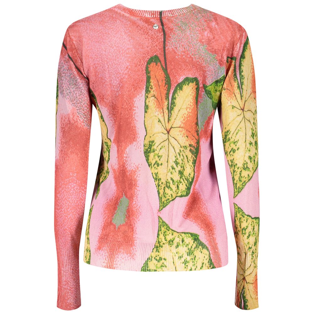 Desigual - Vibrant Botanical Print Long Sleeve Sweater - Pink Desigual