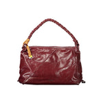 Desigual - Textured Polyethylene Shoulder Bag with Braided Handle - Burgundy Desigual
