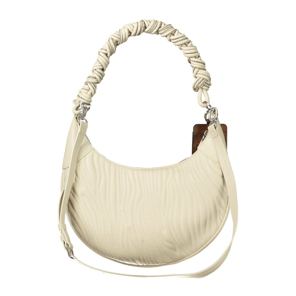 Desigual - Textured Braided Handle Lightweight Shoulder Bag - White Desigual