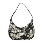Desigual - Edgy Graphic Canvas Buckle Mini Shoulder Bag - Black White Desigual