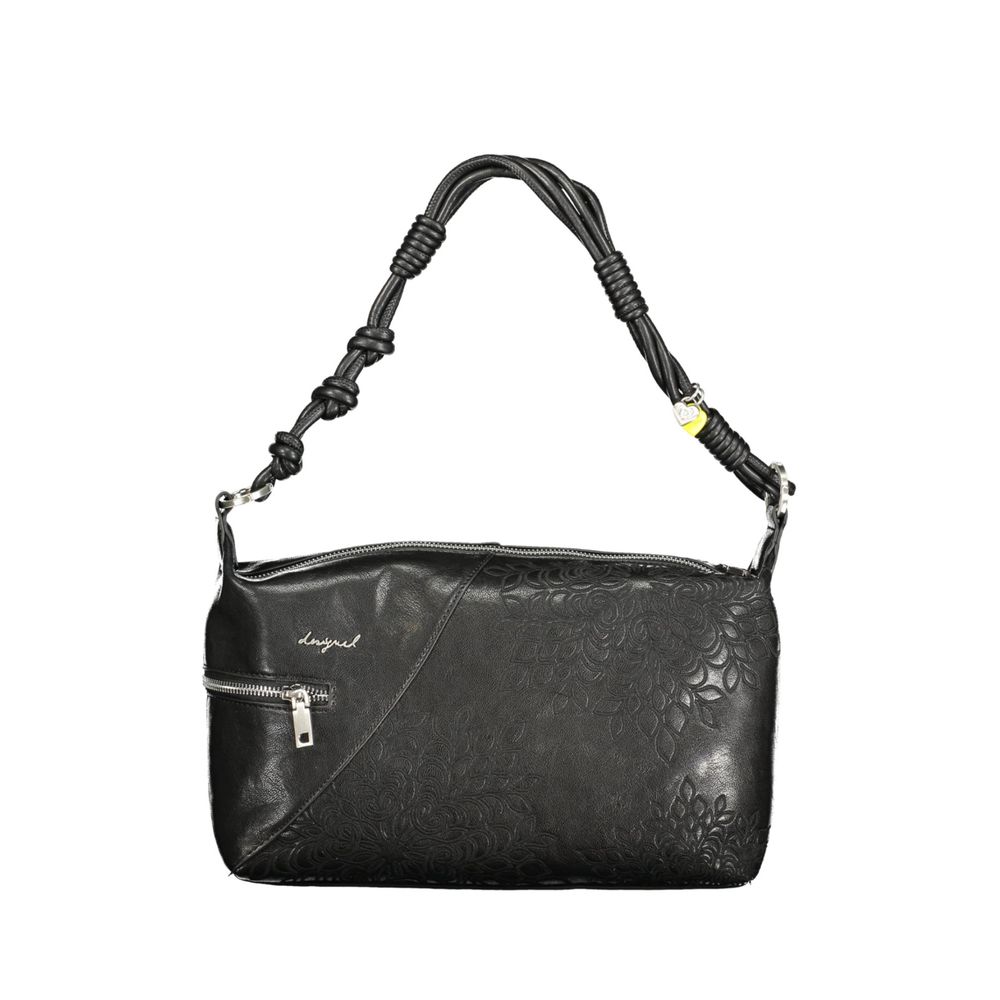 Desigual - Textured Knotted Handle Embossed Shoulder Bag - Black Desigual