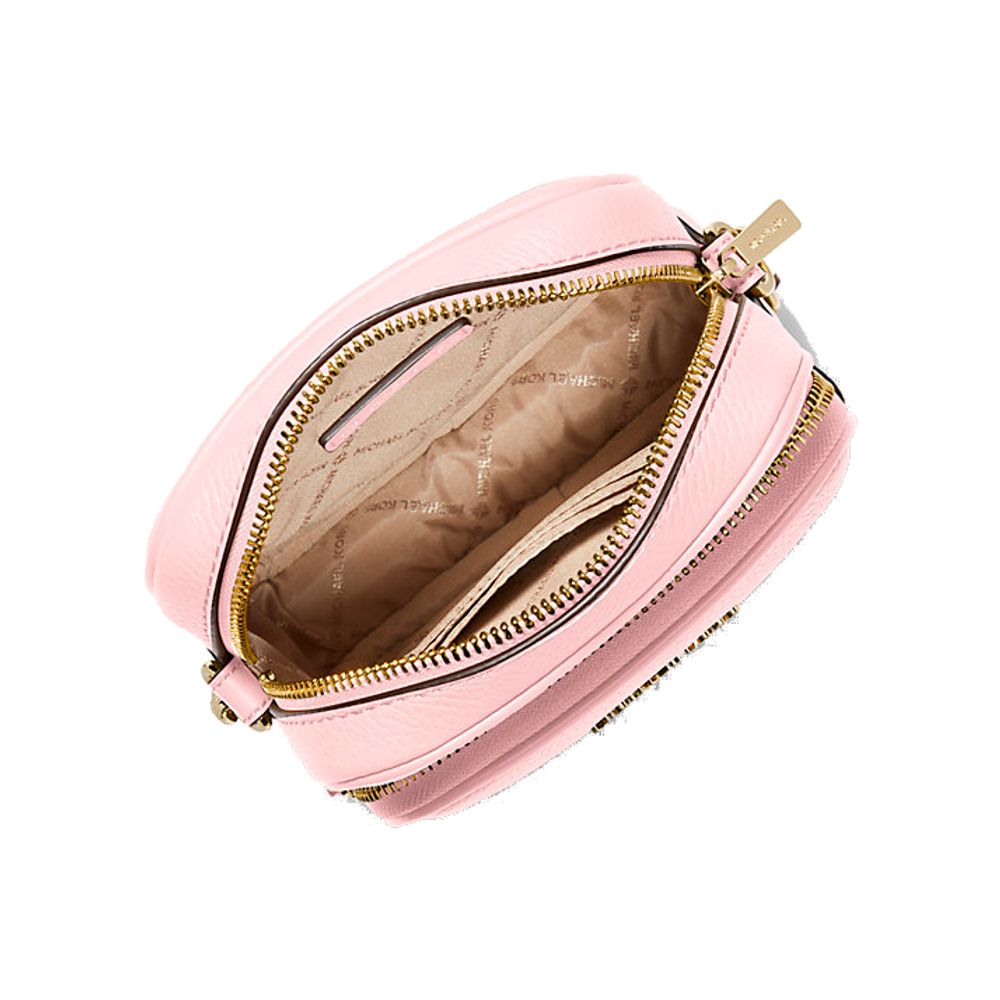 Michael Kors - Polished Textured Leather Chain Crossbody Bag - Pink Michael Kors