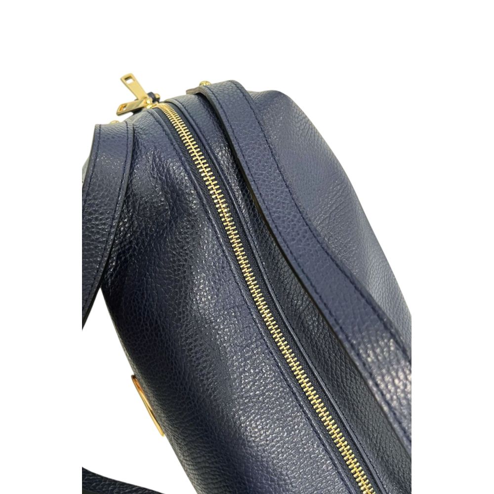 Baldinini Trend - Structured Textured Cowhide Shoulder Bag - Blue Baldinini Trend