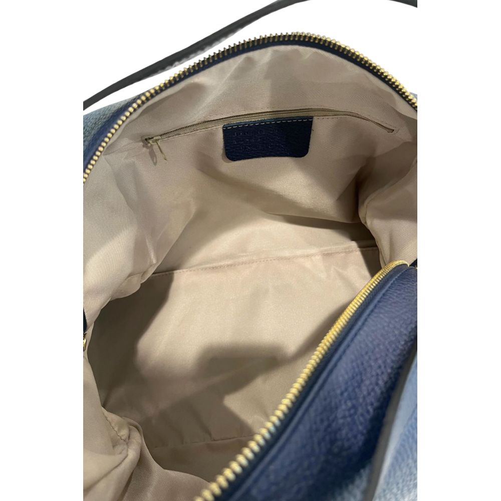 Baldinini Trend - Structured Textured Cowhide Shoulder Bag - Blue Baldinini Trend