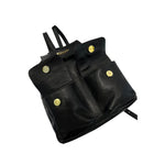 Baldinini Trend - Textured Cowhide Flap Backpack with Gold Hardware - Black Baldinini Trend