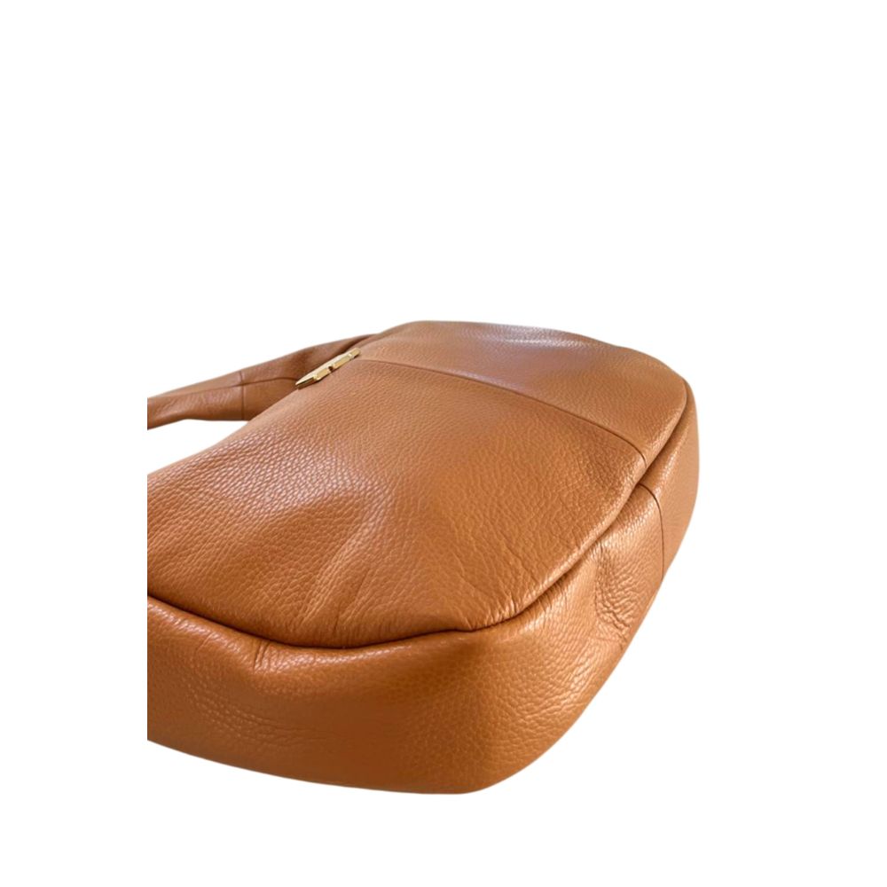 Baldinini Trend - Polished Textured Cowhide Shoulder Bag with Adjustable Strap - Brown Baldinini Trend