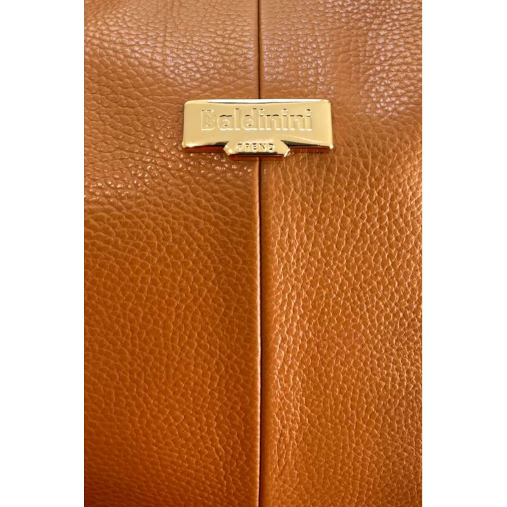 Baldinini Trend - Polished Textured Cowhide Shoulder Bag with Adjustable Strap - Brown Baldinini Trend