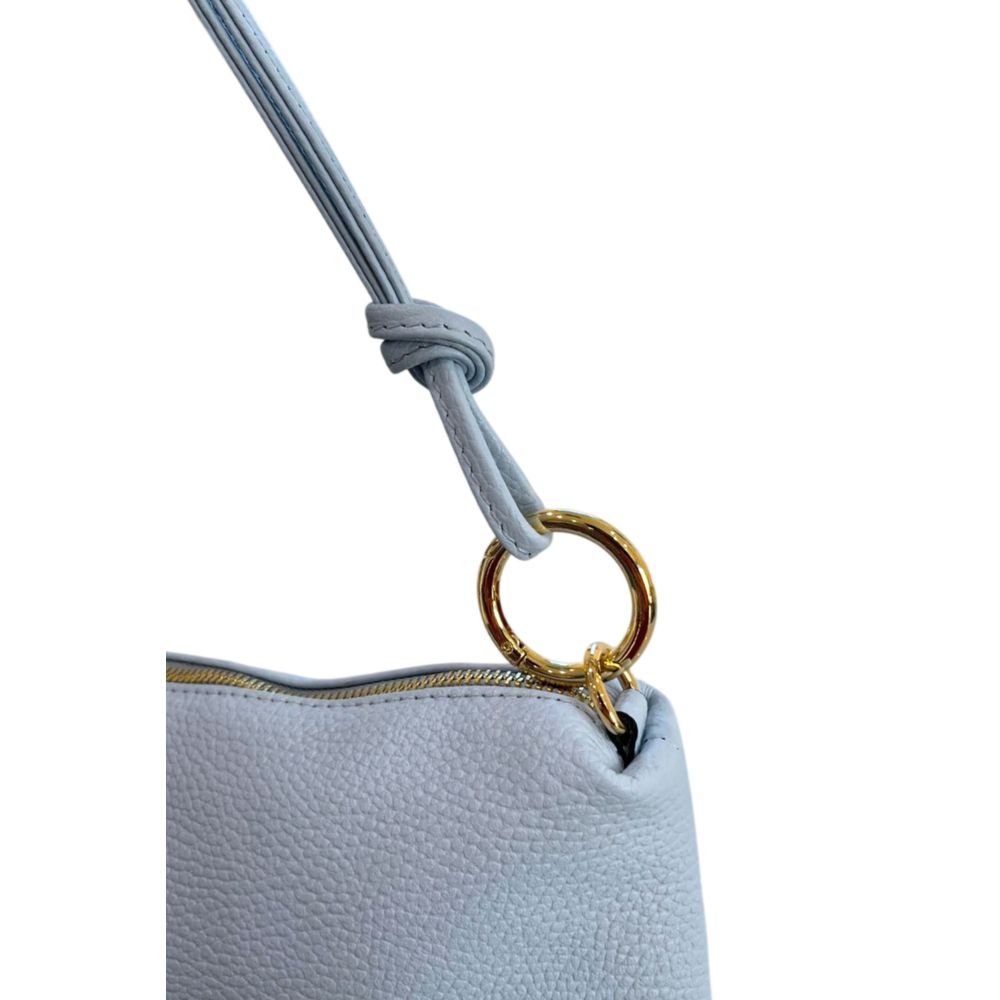 Baldinini Trend - Sleek Blue Cowhide Clutch Bag With Gold Hardware - Blue Baldinini Trend