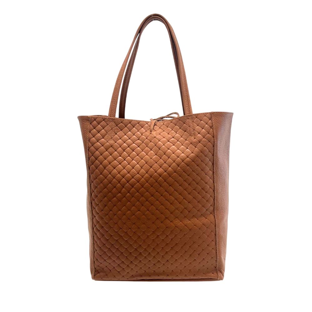 Baldinini Trend - Sophisticated Woven Faux Leather Tote Bag - Brown Baldinini Trend