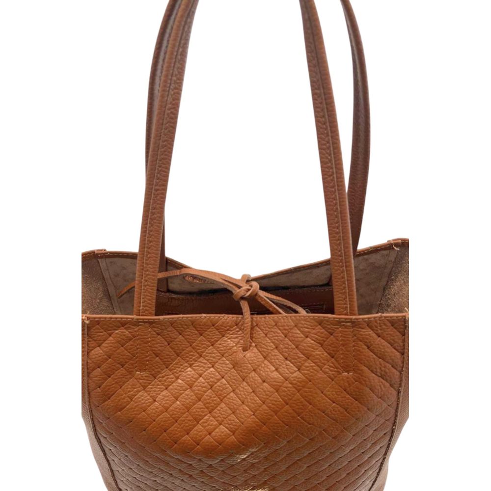 Baldinini Trend - Sophisticated Woven Faux Leather Tote Bag - Brown Baldinini Trend