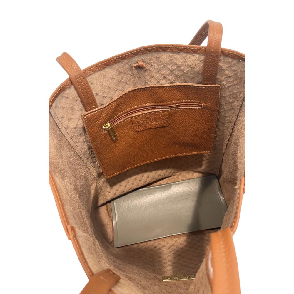 Baldinini Trend - Sophisticated Woven Faux Leather Tote Bag - Brown Baldinini Trend