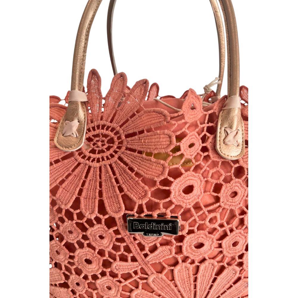 Baldinini Trend - Romantic Floral Openwork Basket Handbag - Pink Baldinini Trend
