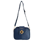 Baldinini Trend - Sophisticated Quilted Crossbody Bag with Gold Hardware - Blue Baldinini Trend