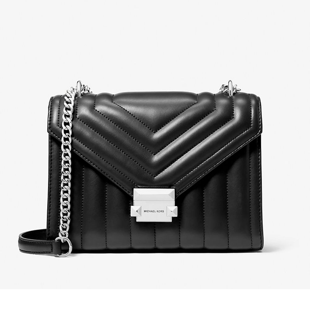 Michael Kors - Luxe Quilted Faux Fur Chain Shoulder Bag - Black Michael Kors