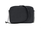 Michael Kors - Polished Saffiano Leather Structured Crossbody Bag - Black Michael Kors
