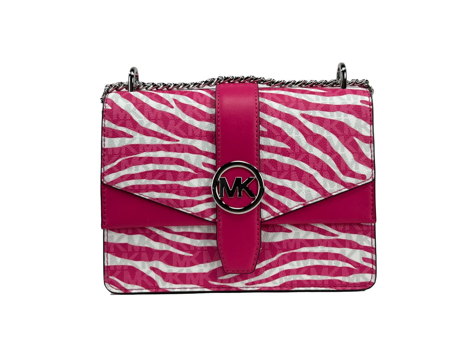 Michael Kors - Bold Zebra Print Compact Crossbody Bag - Dragon Fruit Michael Kors