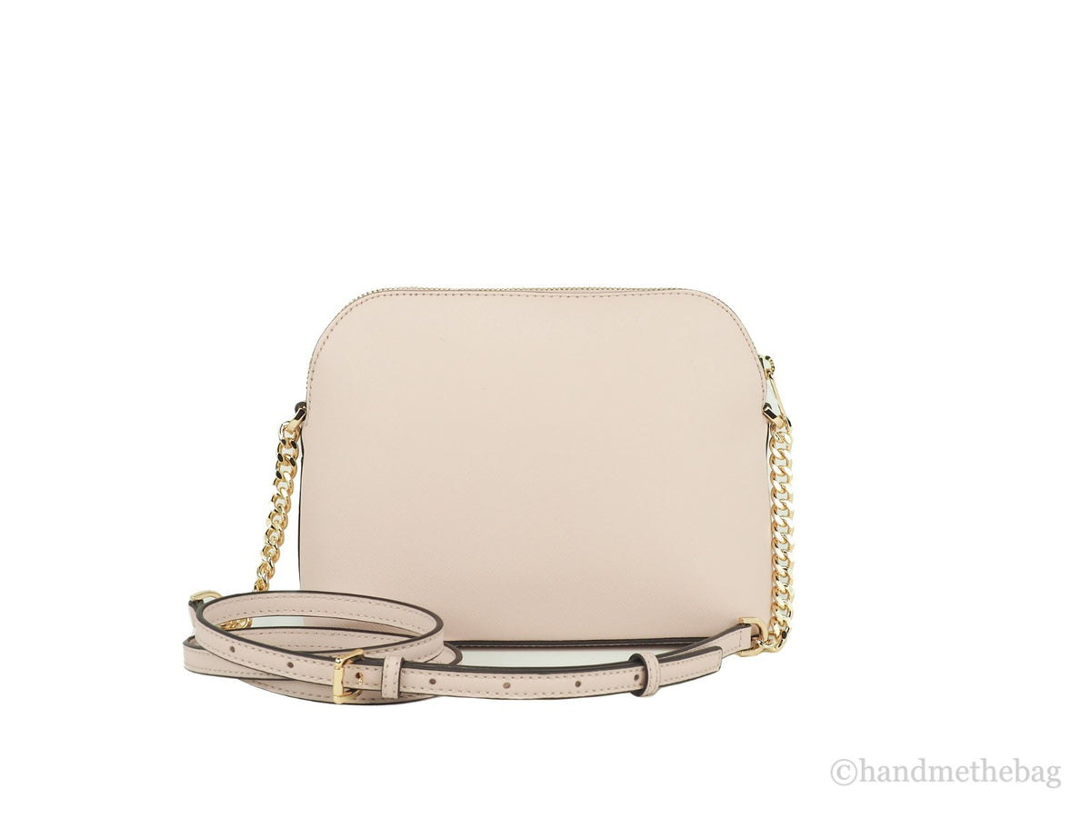 Michael Kors - Polished Leather Dome Crossbody Bag - Beige Michael Kors