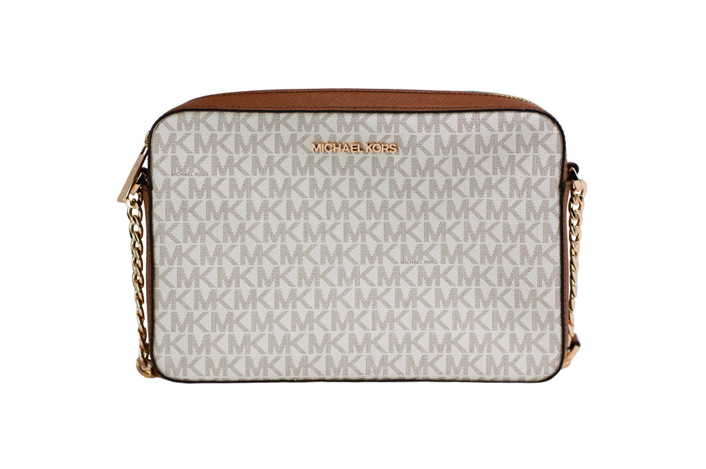 Michael Kors - Polished Monogram East-West Crossbody Bag - Vanilla Michael Kors