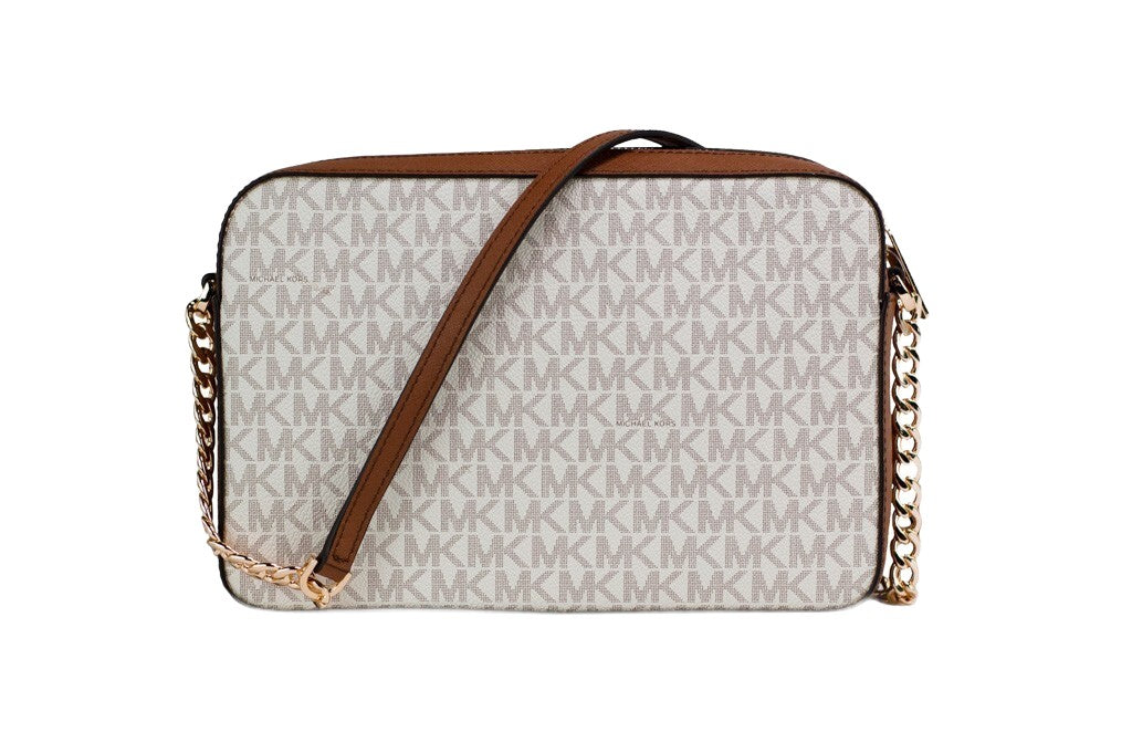 Michael Kors - Polished Monogram East-West Crossbody Bag - Vanilla Michael Kors