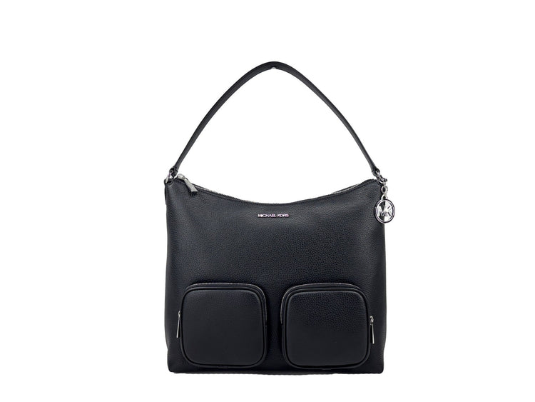 Michael Kors - Polished Pebble Leather Large Cargo Shoulder Bag - Black Michael Kors