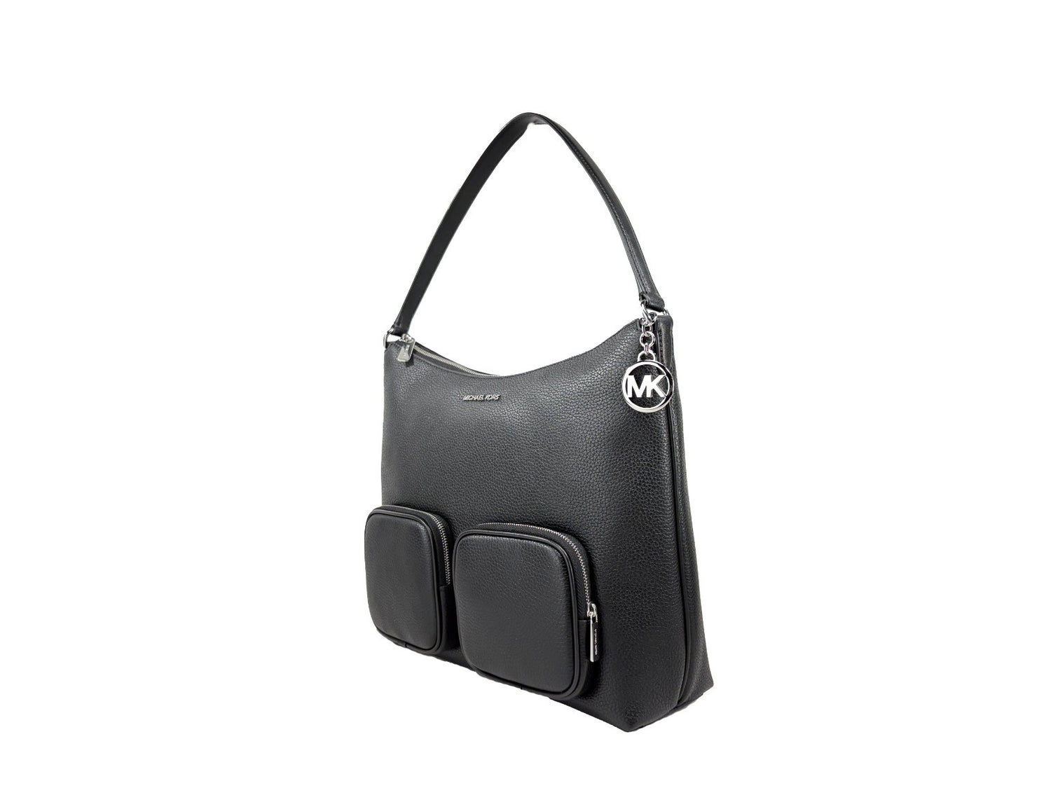 Michael Kors - Polished Pebble Leather Large Cargo Shoulder Bag - Black Michael Kors