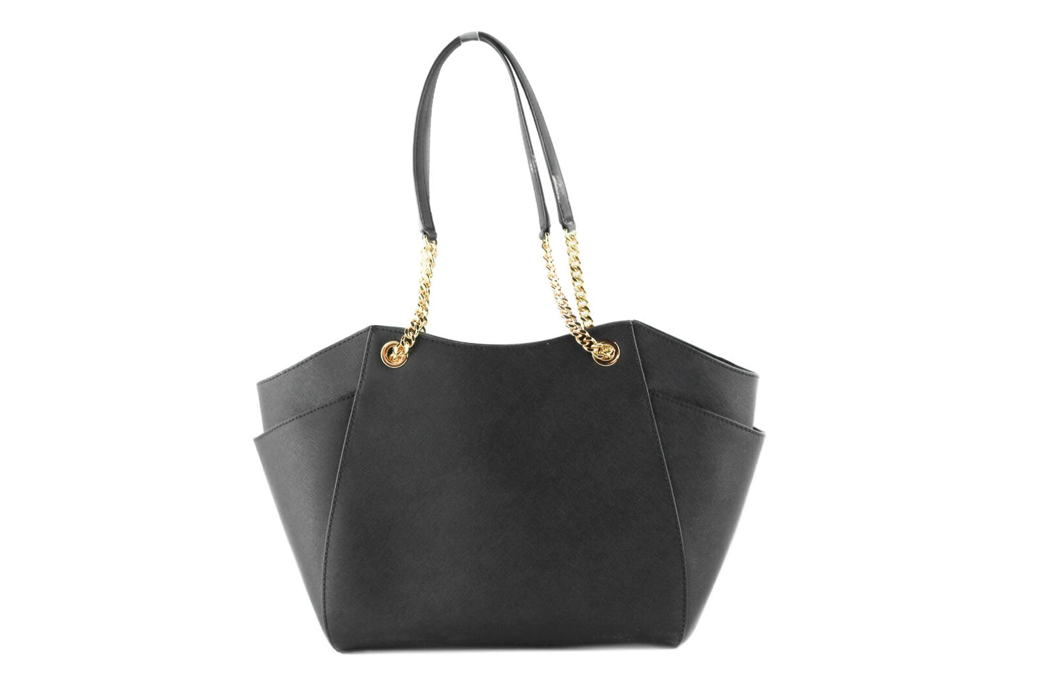 Michael Kors - Polished Signature PVC Large Chain Tote Bag - Black Michael Kors