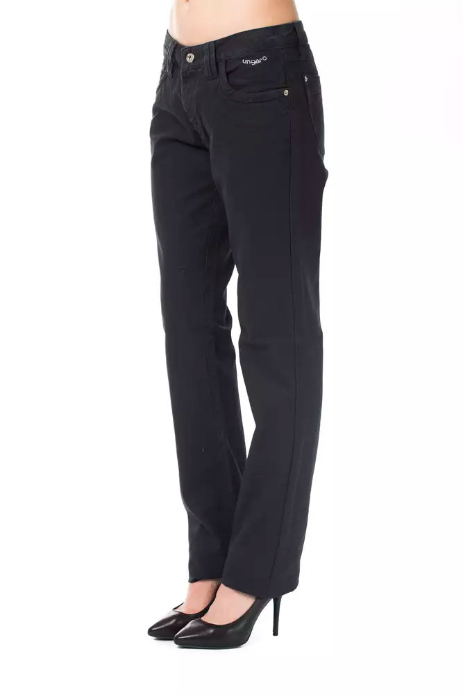 Ungaro Fever - Chic Regular Fit Straight Leg Cotton Pants - Blue Ungaro Fever