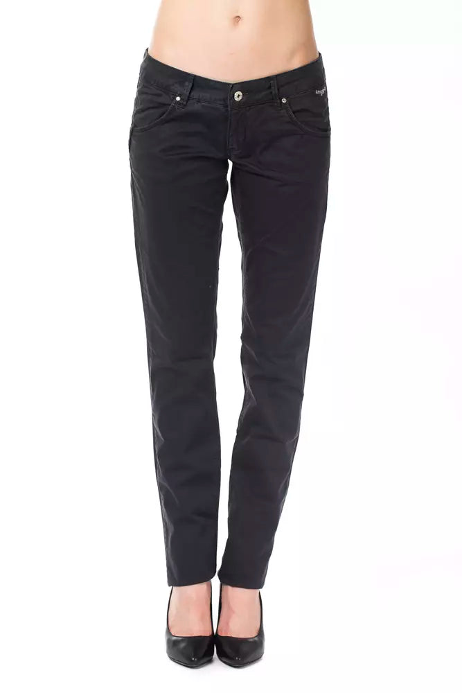 Ungaro Fever - Chic Cotton Blend Straight Leg Pant - Blue Ungaro Fever