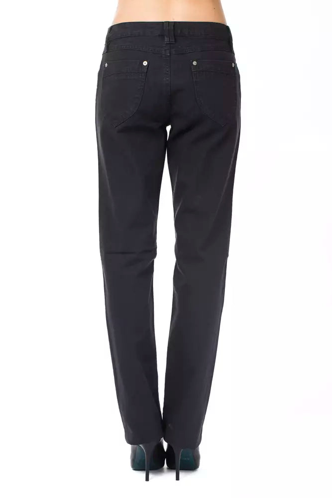 Ungaro Fever - Chic Regular Fit Straight Leg Cotton Pants - Blue Ungaro Fever