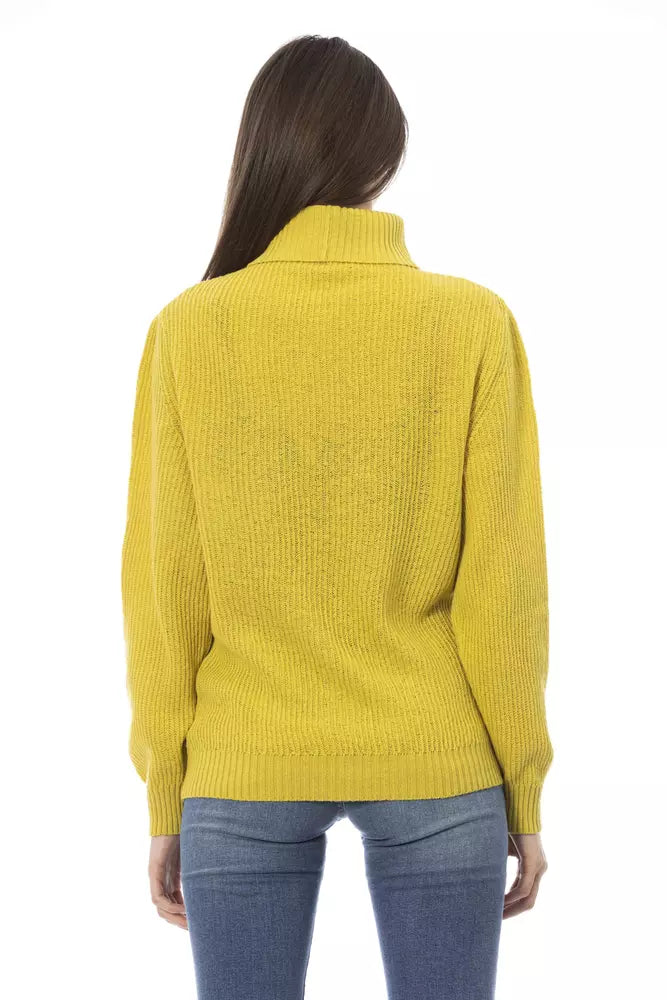 Baldinini Trend - Luxurious Ribbed Turtleneck Wool Sweater - Yellow Baldinini Trend