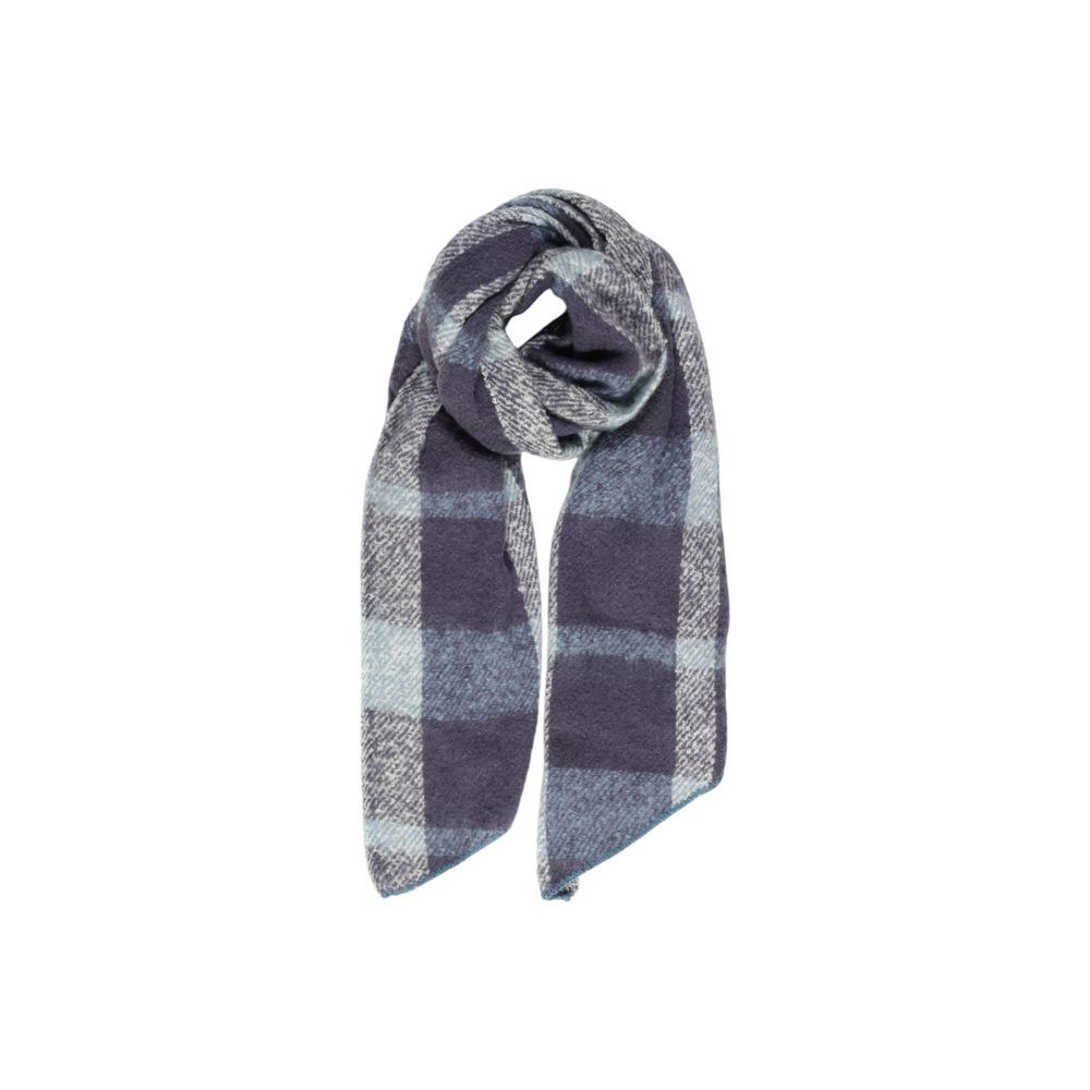 Only - Classic Check Soft Polyester Scarf - Turquoise Blue Check Only