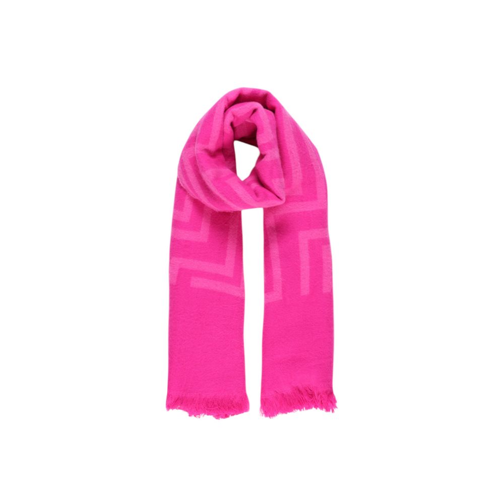 Only - Bold Geometric Fringe Scarf - Pink Only