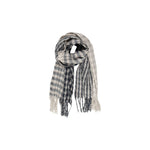 Only - Sophisticated Split Check Lightweight Scarf - Grey Only