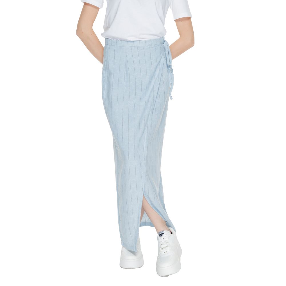 Vero Moda - Effortless Linen Blend Tie-Waist Maxi Skirt - Light Blue Vero Moda