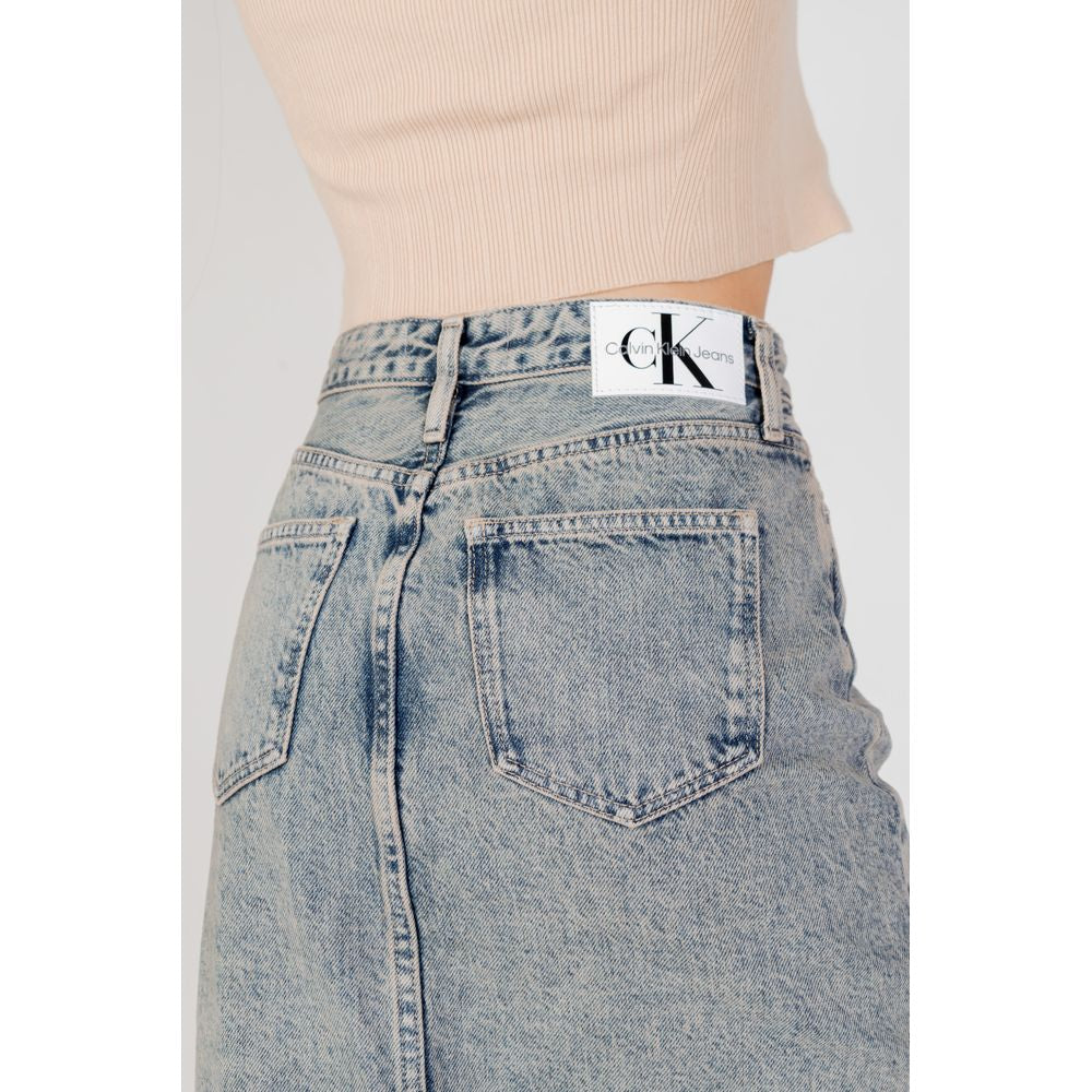 Calvin Klein Jeans - Effortless Front Split Maxi Denim Skirt - Blue Calvin Klein Jeans