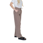 Street One - Effortless Cotton Wide Leg Palazzo Pants - Brown Street One