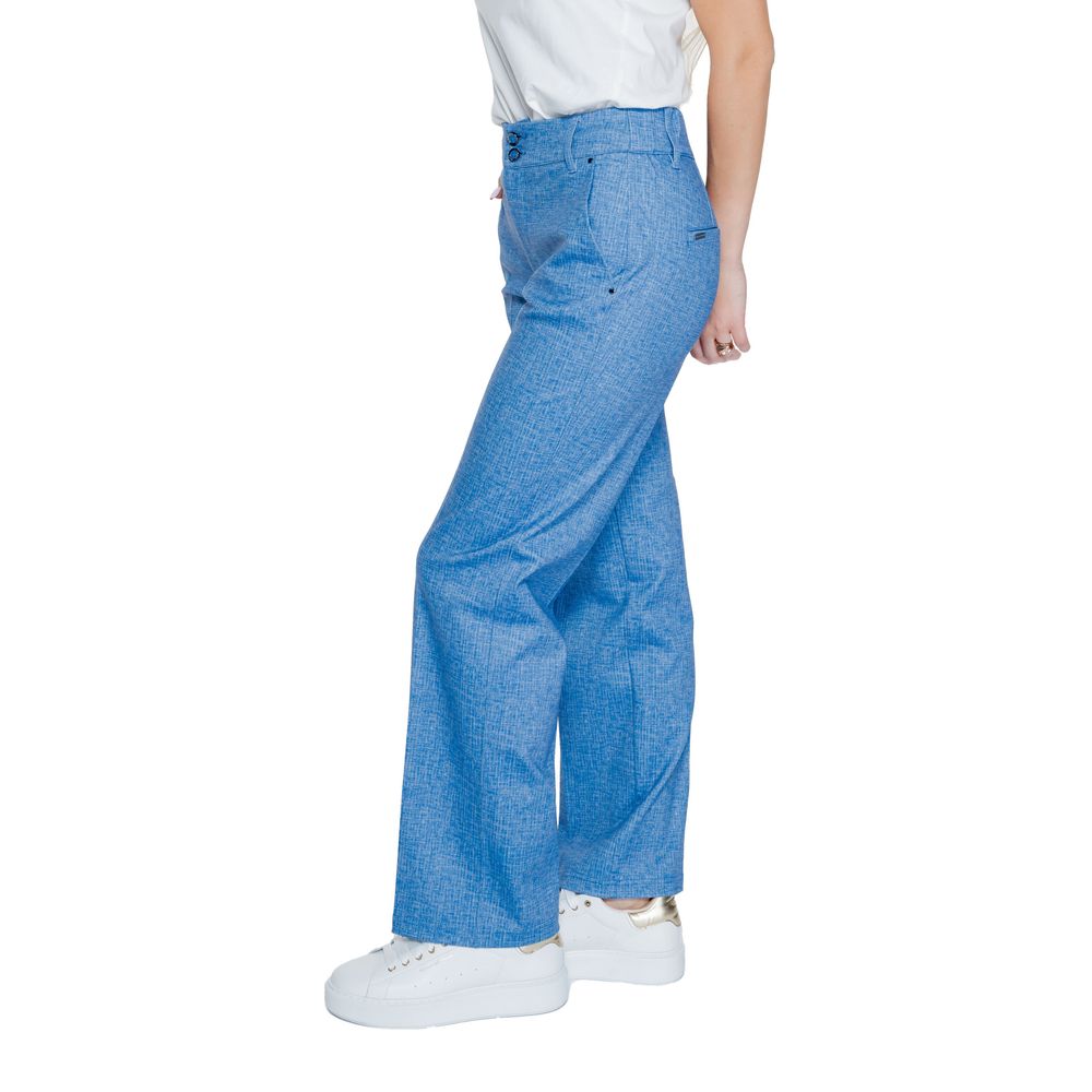 Street One - Contemporary Wide Leg Palazzo Trousers - Blue Street One