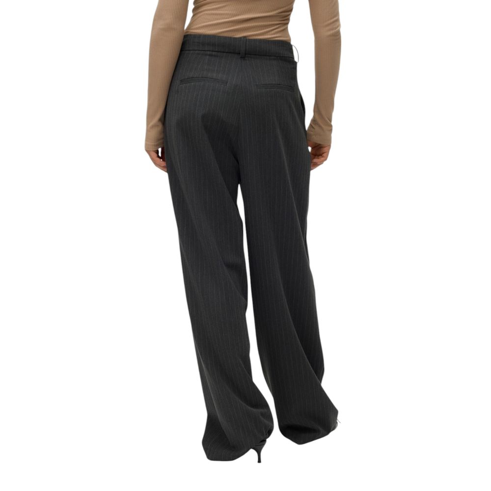 Vero Moda - Sophisticated Wide Leg Pinstripe Trousers - Grey Vero Moda