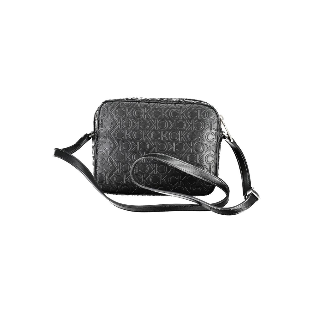 Calvin Klein - Structured Embossed Monogram Crossbody Bag - Black Calvin Klein