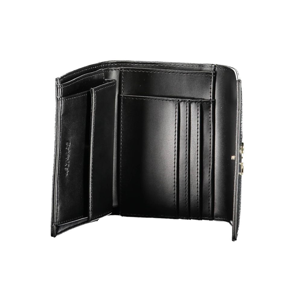 Calvin Klein - Sleek Textured Polyethylene Wallet with Zip Coin Pocket - Black Calvin Klein