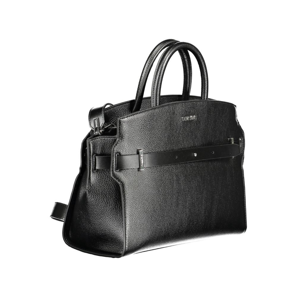 Calvin Klein - Minimalist Textured Structured Top Handle Bag - Black Calvin Klein