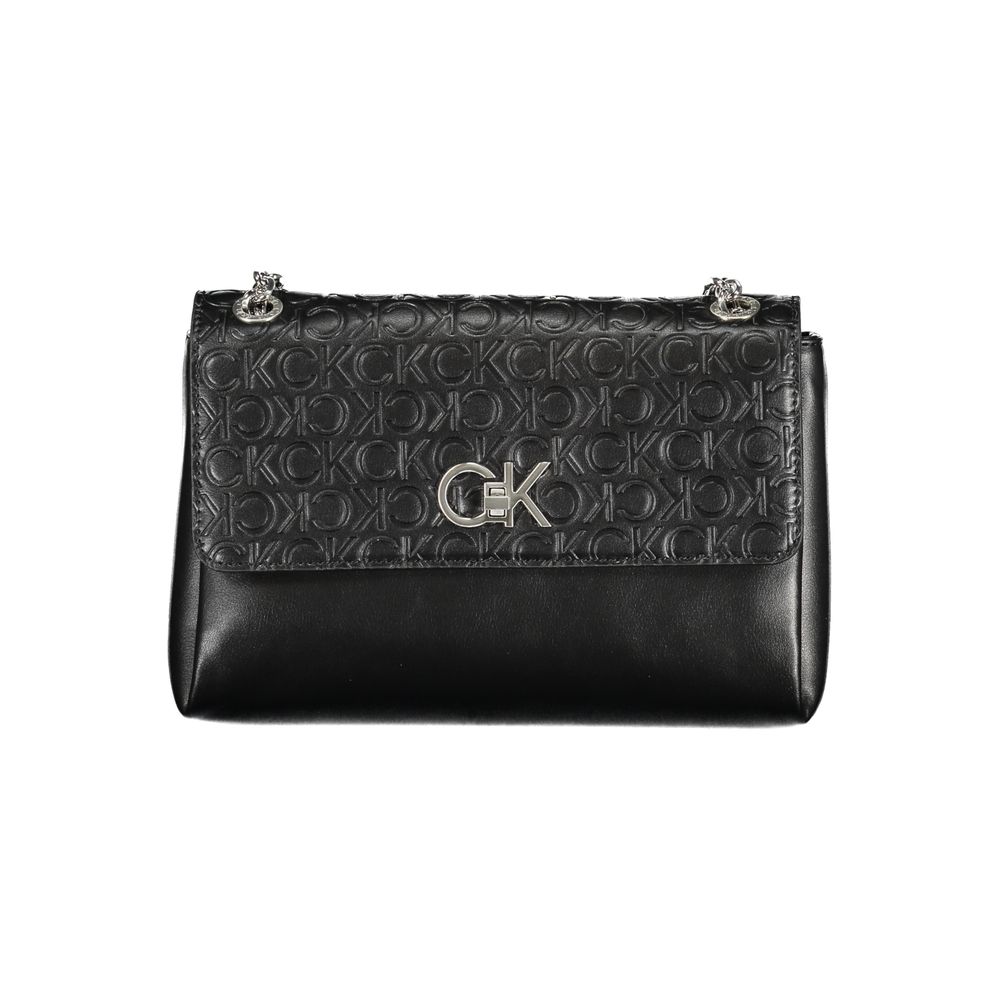 Calvin Klein - Sleek Embossed Logo Chain Shoulder Bag - Black Calvin Klein