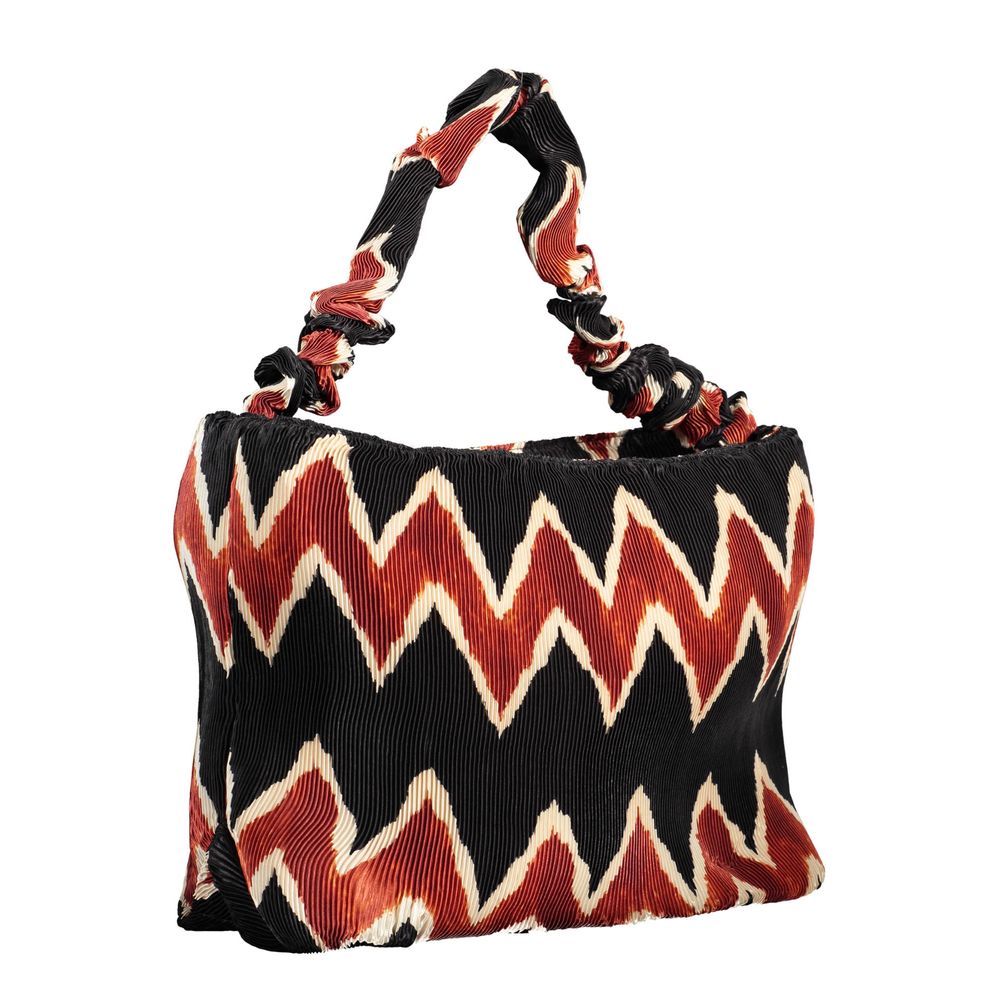 Desigual - Bold Pleated Geometric Print Shoulder Bag - Black Multi Desigual