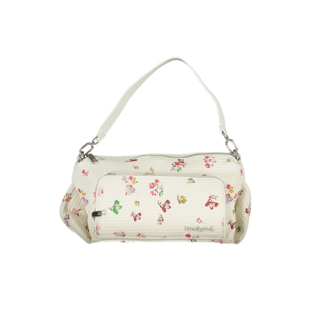 Desigual - Playful Floral Textured Polyethylene Handbag - White Desigual