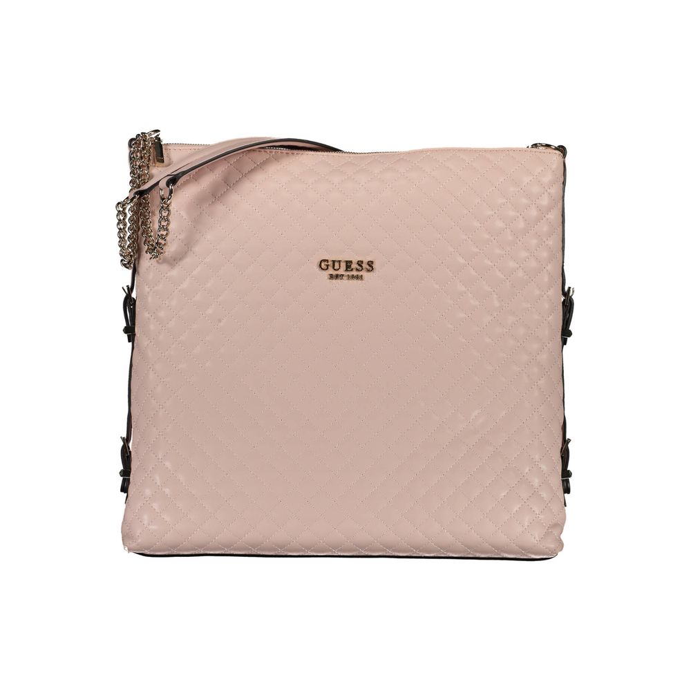 Guess Jeans - Quilted Polyethylene Chain Handle Shoulder Bag - Pink Guess Jeans