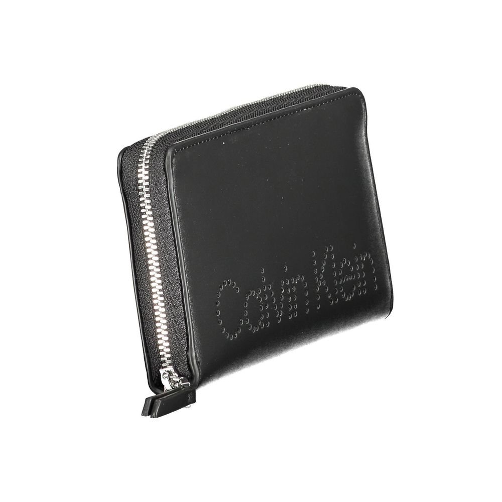 Calvin Klein - Sleek Polyethylene Zip Wallet With Perforated Logo - Black Calvin Klein